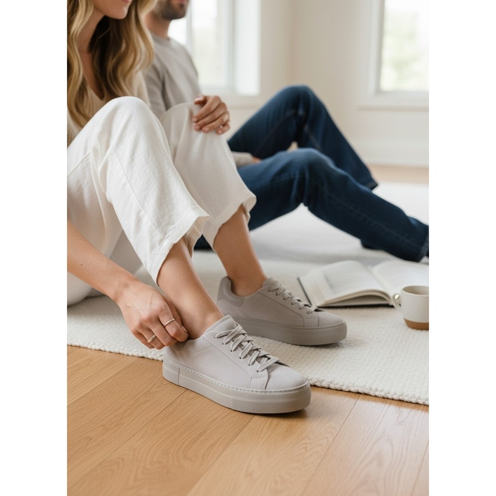 Winnie Harlow x SM Suede Sneakers – Light Gray – Women' Size 7.5 M